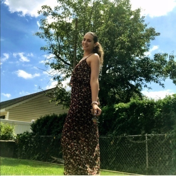 Express‎ Black Floral Maxi Dress Small - Picture 3 of 8